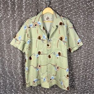 Homemade Casual Button Up Shirt Funky Design‎